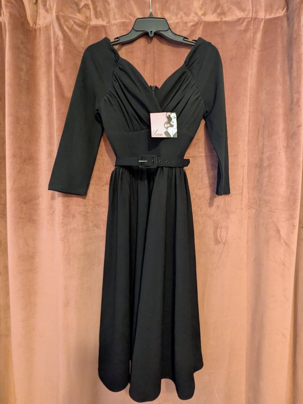 NWT - Vixen by Micheline Pitt Black Starlet Swing Dress - Picture 4 of 9